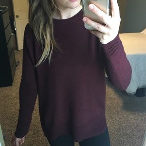 H&M burgundy tunic pullover sweater